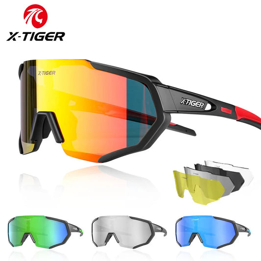 X-TIGER Cycling Glasses Polarized Glasses Bike Eyewear Sports Men's Photochromic Sunglasses MTB Road Bicycle Goggles 3/5 Lens
