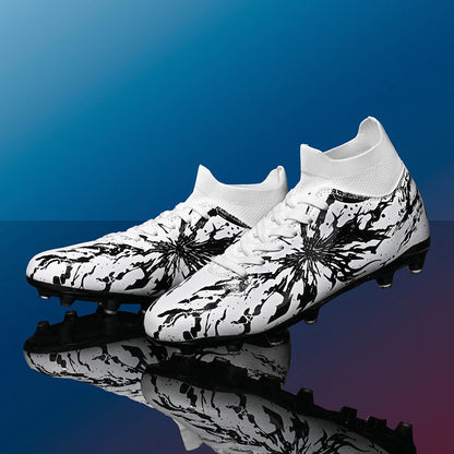 Chaussures de football AG FG, tissu PU haute densité, crampons TPU solides, structure robuste pour les compétitions amateur sur herbe naturelle