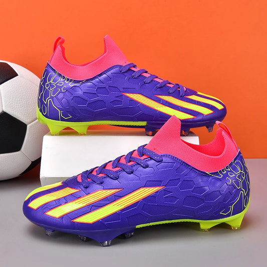 Professional Men Ankle Football Boots Outdoor Grass Cleats Unisex Soccer Shoes Long Spikes FG Football Shoes Chuteira Society