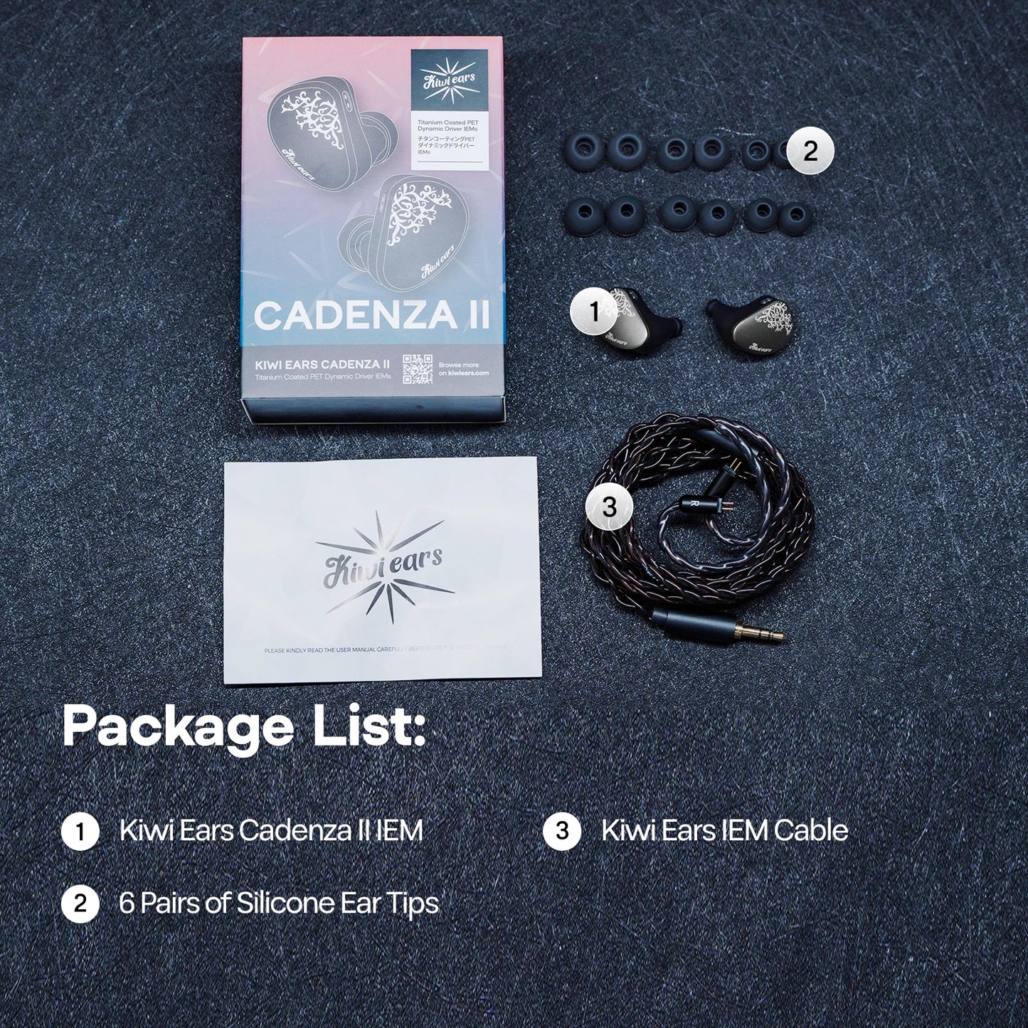 Linsoul Kiwi Ears Cadenza II IEM 10mm Titanium DD with KARS 2.0 Premium Construction Hifi Earphones & High-Quality Cable