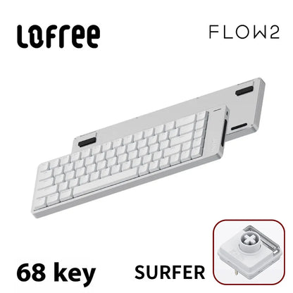 Lofree FLOW2 Mechanical Keyboard Business Office Wireless Bluetooth Wired Quiet & Gentle Sound Compatible Mute Aluminum Lump
