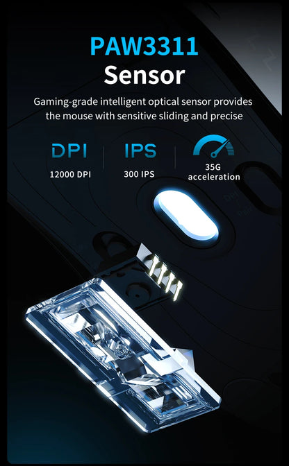 AJAZZ AJ179 V2 MAX Tri-mode right-handed mouse 56g lightweight PAW3311 sensor Huanuo Micro Switch TelinkMicrochip
