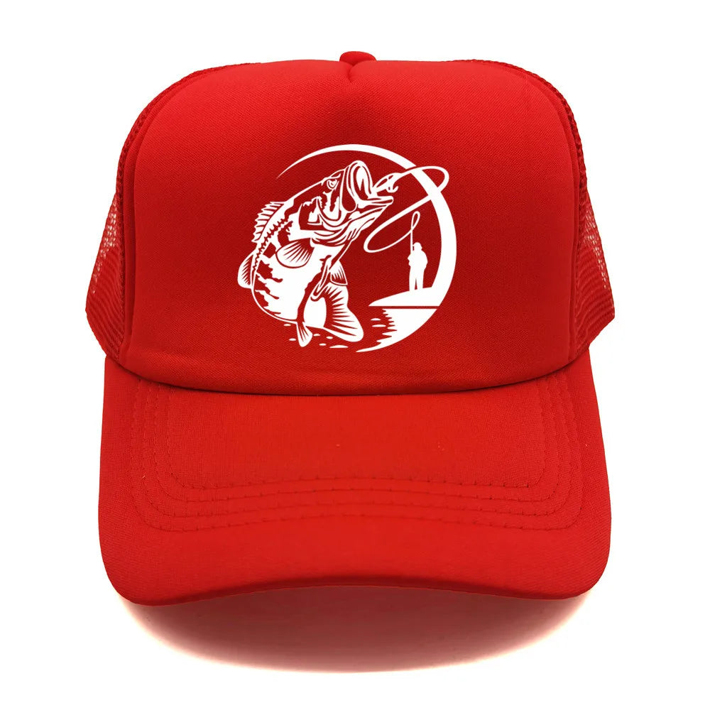 Fishing Skeleton Trucker Cap Summer Men Cool Fisherman Fishing Hat Baseball Cap Unisex Outdoor Mesh Net Caps MZ-238