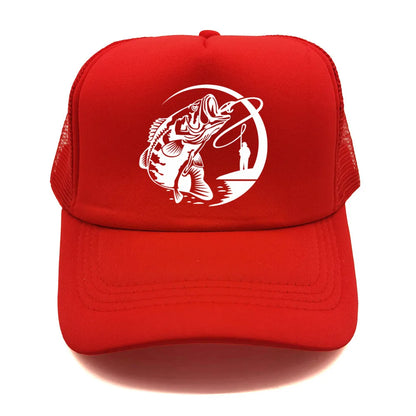 Fishing Skeleton Trucker Cap Summer Men Cool Fisherman Fishing Hat Baseball Cap Unisex Outdoor Mesh Net Caps MZ-238