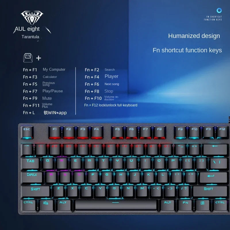 Wired Mechanical keyboard Gamer USB Keyboards gaming Backlit Musical 100% Computer 104 keys keyborad Ergonomic Pc key board