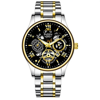 Reloj para hombre UTHAI: modelo de moda, de gama alta, con un estilo «lujo accesible» y versátil; reloj de cuarzo resistente al agua, dotado de una esfera calada con números romanos.