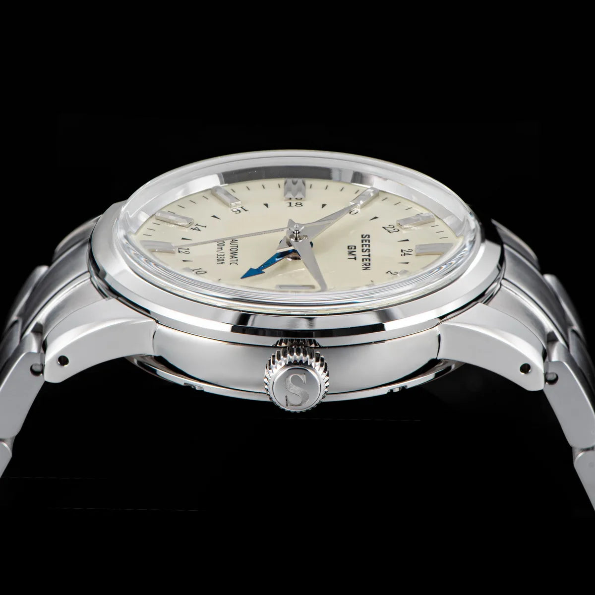 SEESTERN Men's Automatic Mechanical Wristwatch NH34 GMT Movement 10bar Waterproof Domed Sapphire Crystal Watch Limited S446 New