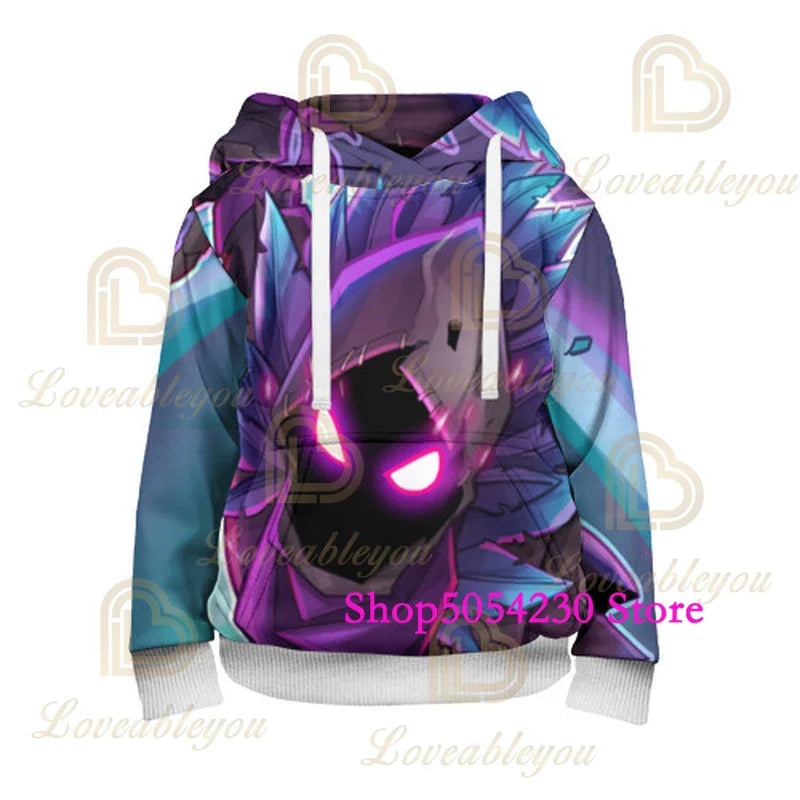 Felpa con cappuccio Fortnite con lama stampato in 3D, stile Battle Royale cartoon, per uomo e donna, felpa da eroe del gioco per adolescenti