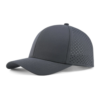 VOBOOM Boné de basebol para homem de secagem rápida, em malha cortada a laser, com aba curva e fecho de pressão, para corrida ao ar livre e viagens, preto