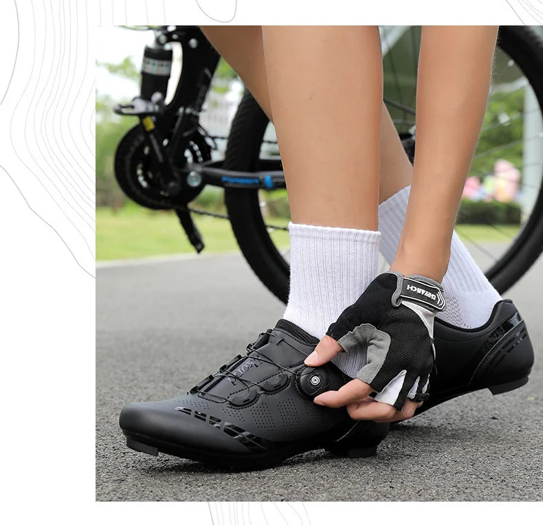 Zapatillas de ciclismo para hombre y mujer, para bicicletas de carretera, competición y carrera, con sistema automático de bloqueo, zapatillas deportivas de ciclismo de velocidad compatibles con calas SPD