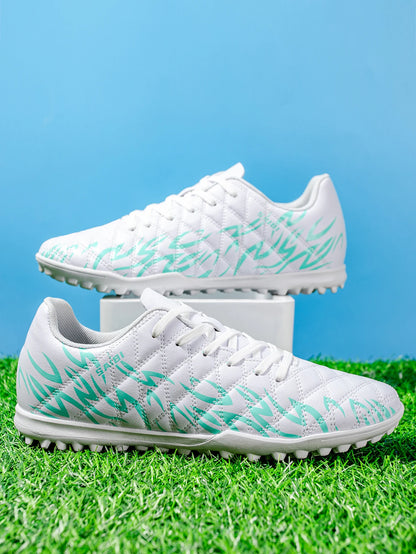 Chaussures de football TF multi-terrain adaptables, en tissu PU respirant et doux pour la peau, semelle en caoutchouc antidérapante, stabilité optimale pour l'entraînement quotidien