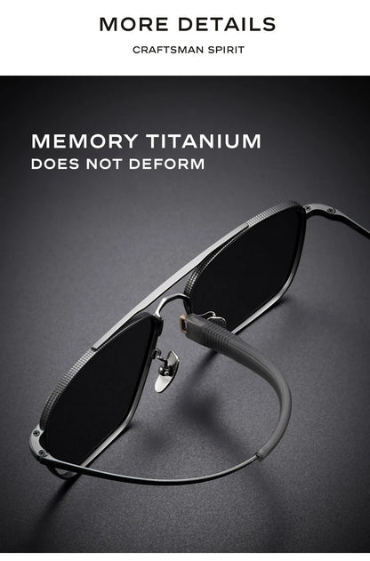 CAPONI Polarized Men Sunglasses Seiko Pure Titanium Photochromic Outdoor Driving Shades UV400 Original Brand Sun Glasses BS50004