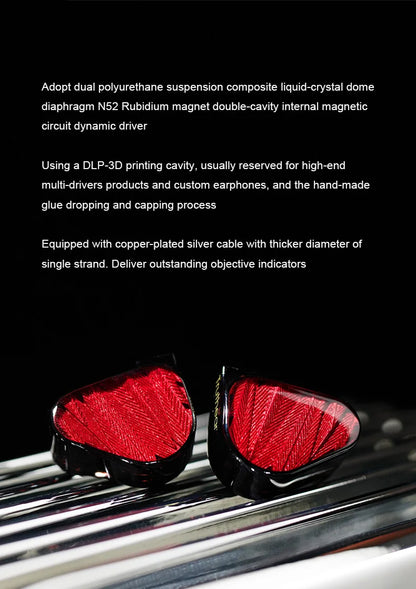 TRUTHEAR x Crinacle ZERO:RED earphone Dual Dynamic Drivers In Ear Headphone with 0.78 2Pin Cable