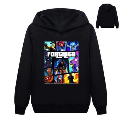 Sudaderas infantiles con estampado de Fortnite, estilo cartoon, cómodas y holgadas, con manga larga, para otoño e invierno