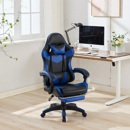 Ergonomic Rotating Gaming Chair, 360 Reclining Office Chair °   Pivoting, Height-Adjustable, Footrest, Headrest