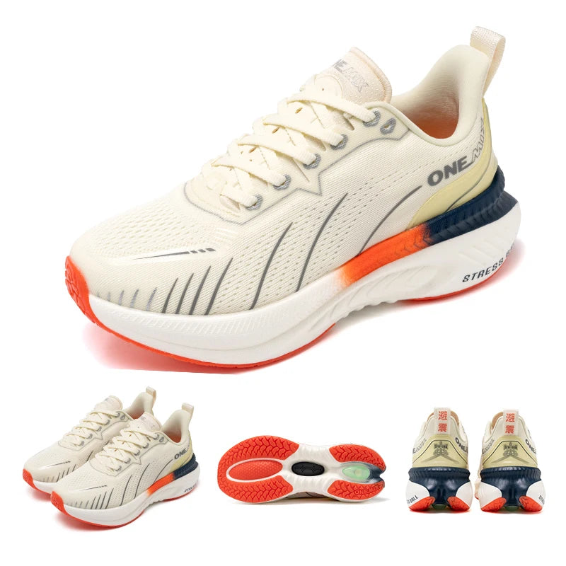 Zapatillas de running ONEMIX White Road para hombre con amortiguación de aire, deportivas de exterior, zapatillas de entrenamiento masculinas de verano para jogging, calzado para mujer