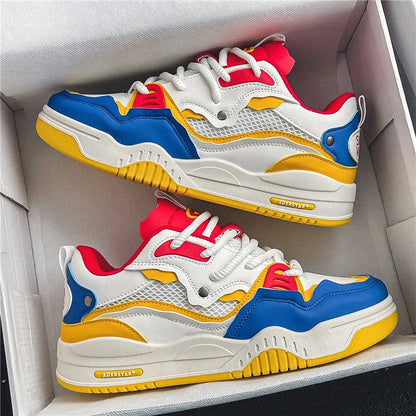 New Mesh Men's Casual Sneakers Comfortable Male Running Shoes for Men Lace-up Platform Skateboard Shoes Student Sports Sneakers
