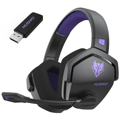 NUBWO G06 Wireless Headsets Gamer with Charging Station for Headset and PS5 Controller Gaming Headphones Long Battery Life