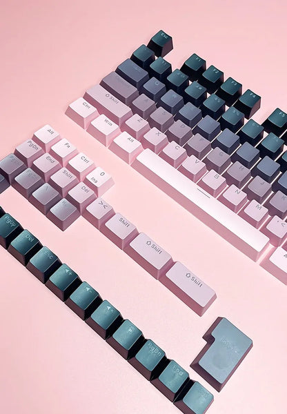 Black Pink Gradient Keycaps For Cherry MX Switch Mechanical Keyboard OEM Profile PBT Keycap Backlit RGB Gamer ISO Layout Key Cap