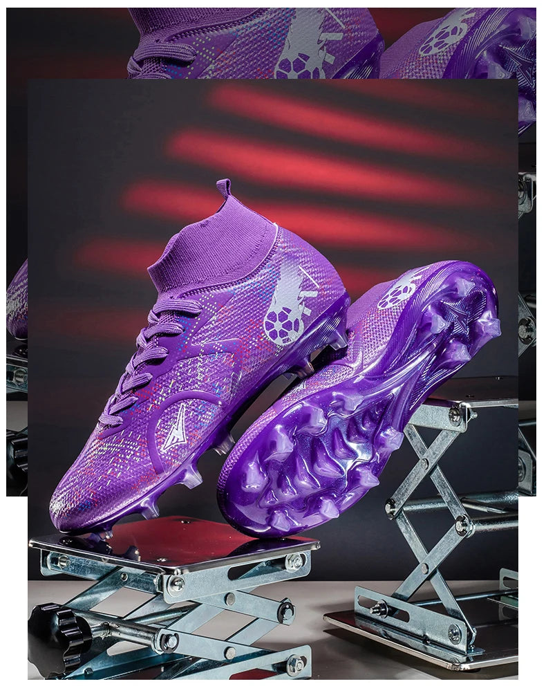 New Men Football Boots Training Soccer Shoes Breathable Grass Cleats Match Long Spikes Indoor Sneakers Ultralight Drop Shipping