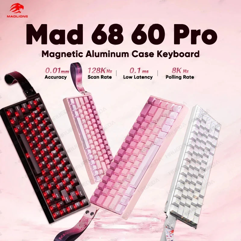 MADLIONS Mad 60he Mad60HE Mad 68HE Mechanical Keyboard Magnetic Switch Wired Hot Swap 8K Polling Rate Customized Gaming keyboard