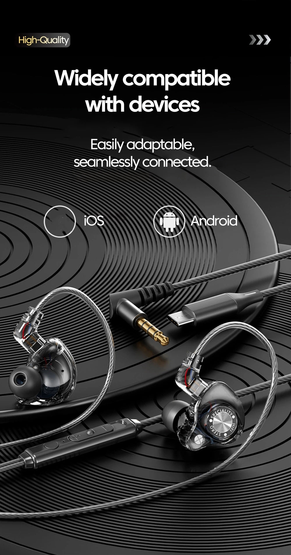 Original 15D Super Bass In Ear Headphone With Mic 3.5mm AUX/Type-C Digital Chip Headset For iPhone 17 Huawei Xiaomi Android