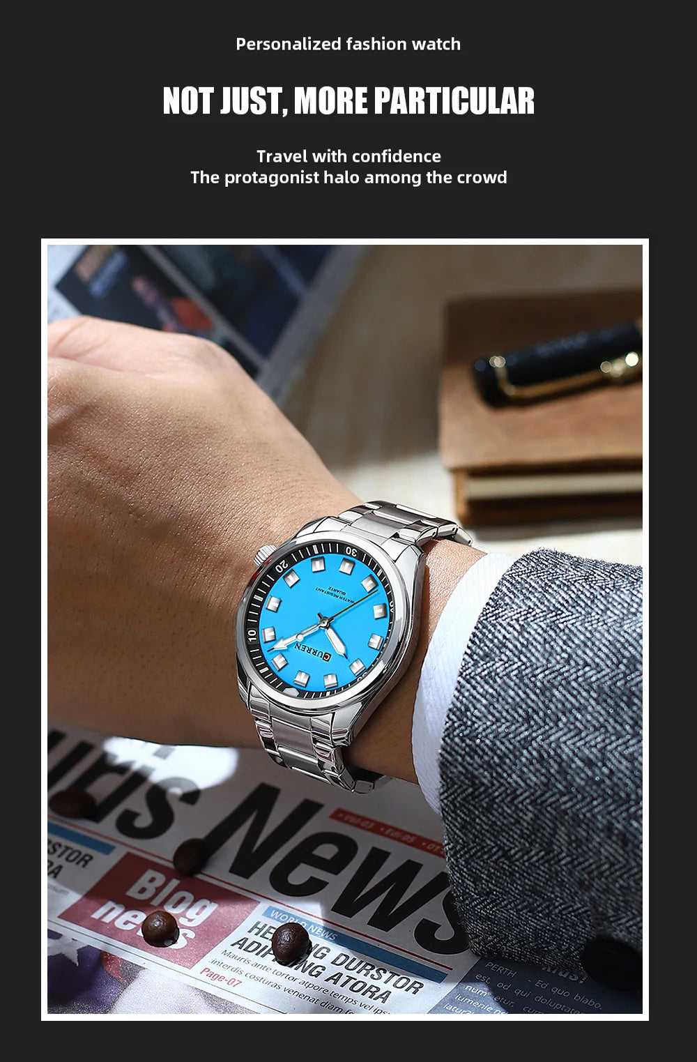 CURREN Fashion Men Watch Top Brand Luxury Waterproof Sport Mens Watches Stainless steel Automatic Date Military Wristwatch
