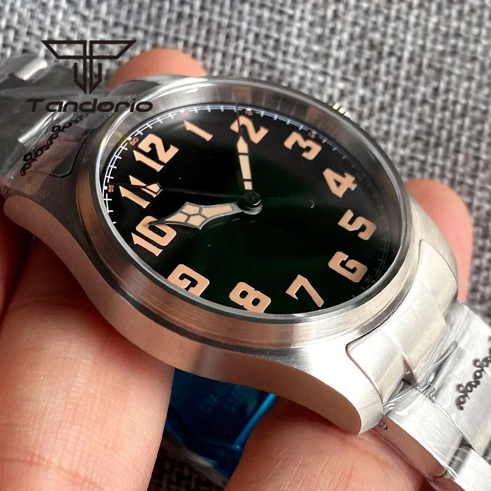 Tandorio 39mm Diving Pilot Automatic Watch for Men NH35/PT5000/Miyota8215 Movement AR Sapphire Crystal 20BAR Waterproof Luminous