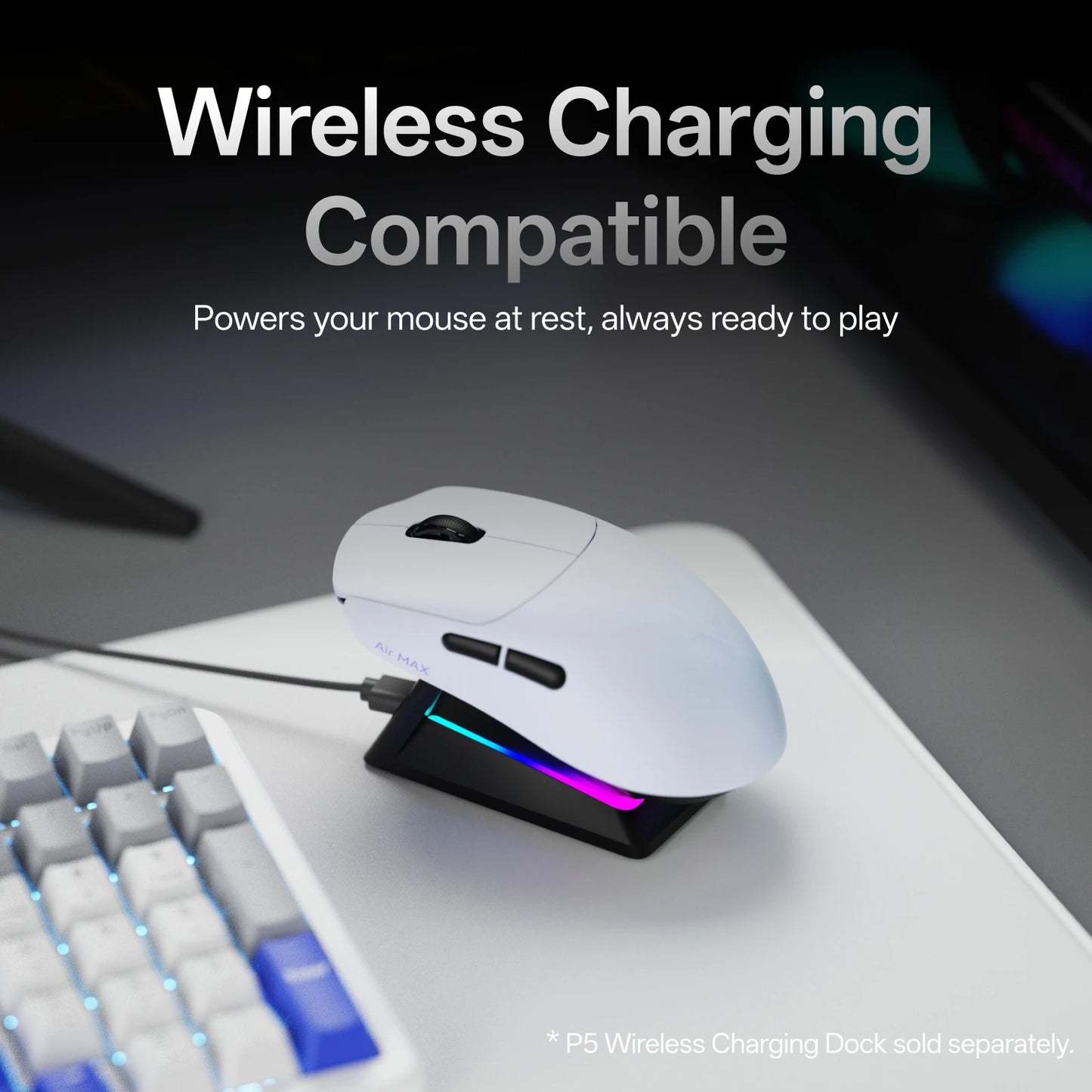 Rapoo VT0 Air MAX Wireless Gaming Mouse True 8K Wireless Polling Rate Esports Grade 39g Lightweight 30000DPI Optical Encoder