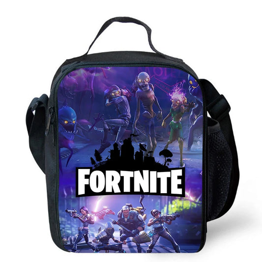 Bolsa de almuerzo térmica con dibujo animado, aislante, recipiente para comida antifugas reutilizable, bolsa enfriadora de almuerzo Fortnite para niños y estudiantes