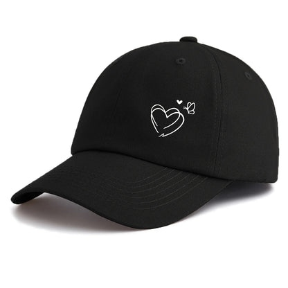 1pc Heart Butterfly Print  Baseball Cap for Adults,  Minimalist Retro Style Casual Soft Adjustable Dad Hat, Perfect As Gift