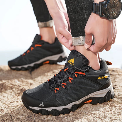 HIKEUP Scarpe da trekking in pelle di alta qualità, resistenti, da outdoor sportivo, da uomo, con lacci, per escursionismo, arrampicata e caccia