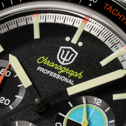 Watchdives WD1863 39mm VK63 Chronograph Watch Vintage Stainless Steel Sapphire OTF Clasp Waterproof Luminous Watches for Men