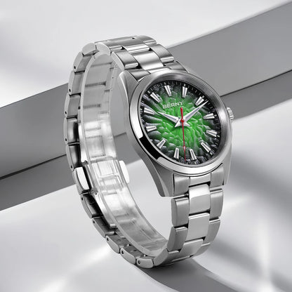 Reloj para hombre BERNY – Reloj de cuarzo, cristal de zafiro, agujas luminiscentes, resistente al agua hasta 10 ATM, fabricado íntegramente en acero inoxidable – Estilo elegante y desenfadado, ideal para el día a día o para ocasiones profesionales