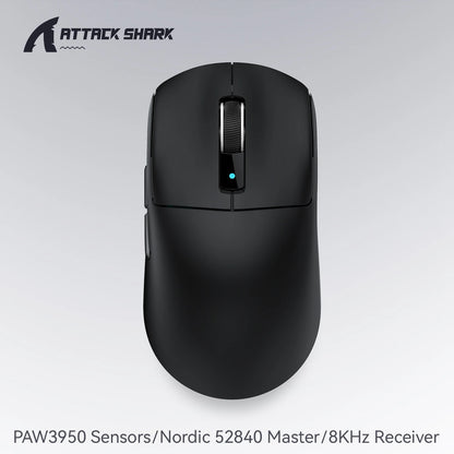 ATTACK SHARK R6 PAW3950MAX Wireless Gaming Mouse, 8Khz Polling, Ultralight 39g, Nordic 52840 MCU,  Omron Optical Microswitches