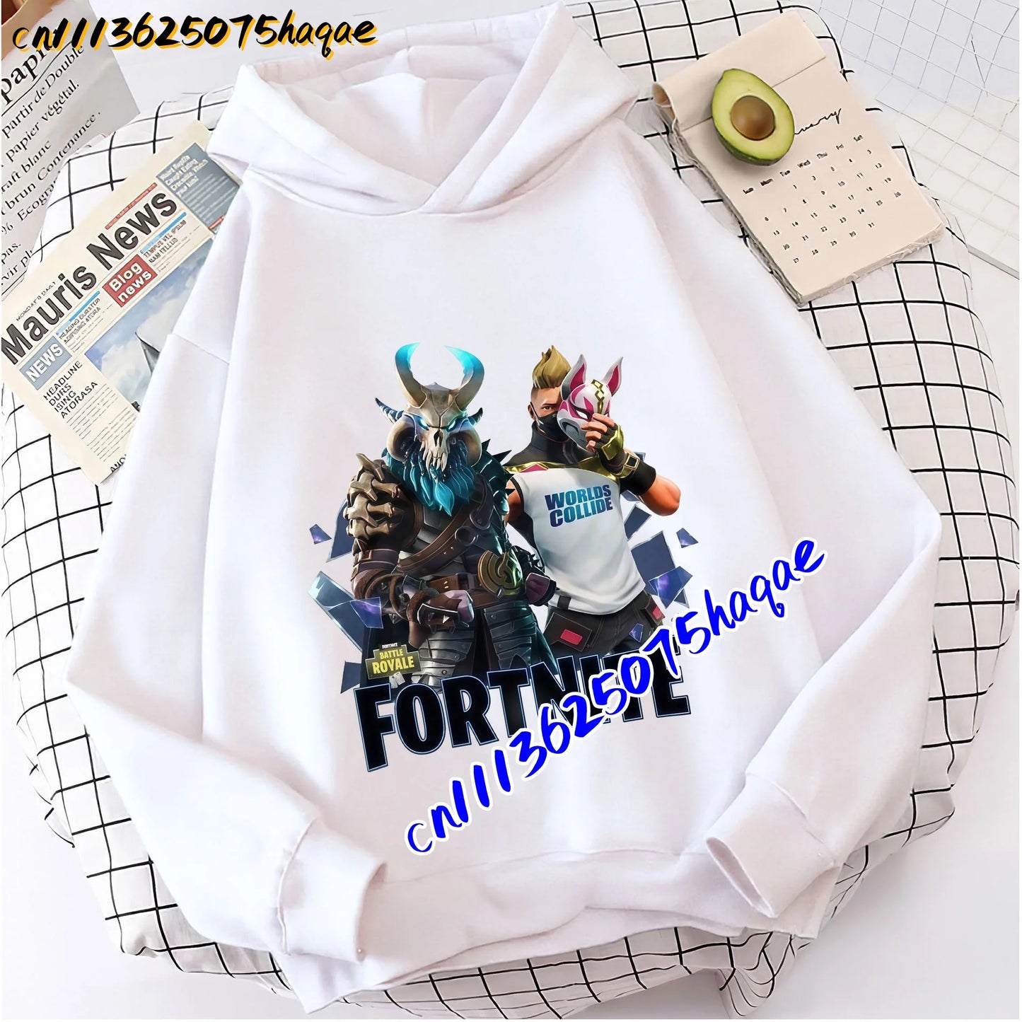 FORTNITED Felpa con cappuccio a maniche lunghe per bambini, bambine e ragazzi, streetwear, pullover, stile anime, top moda per bambini, idea regalo