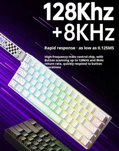 AULA MINI60 HE Tri-Mode Wireless Mechanical Keyboard Magnetic Switch 8000Hz Polling Rate RGB Backlit FPS Esports Gamer Keyboard