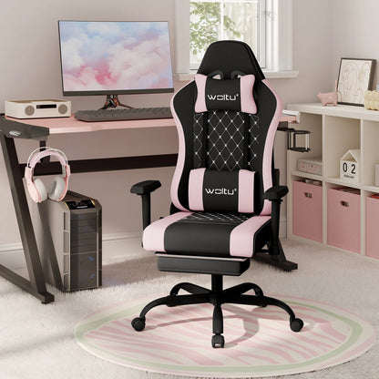 WOLTU Massage Gaming Chair Ergonomic Adjustable Height Office Armchair with Headrest Footrest Swivel Chair Mesh Computer Chair