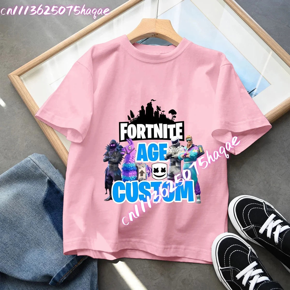 Série Fortnite – letní dětské tričko s krátkým rukávem pro chlapce a dívky, kreslený potisk, herní top, vtipný dárek k narozeninám