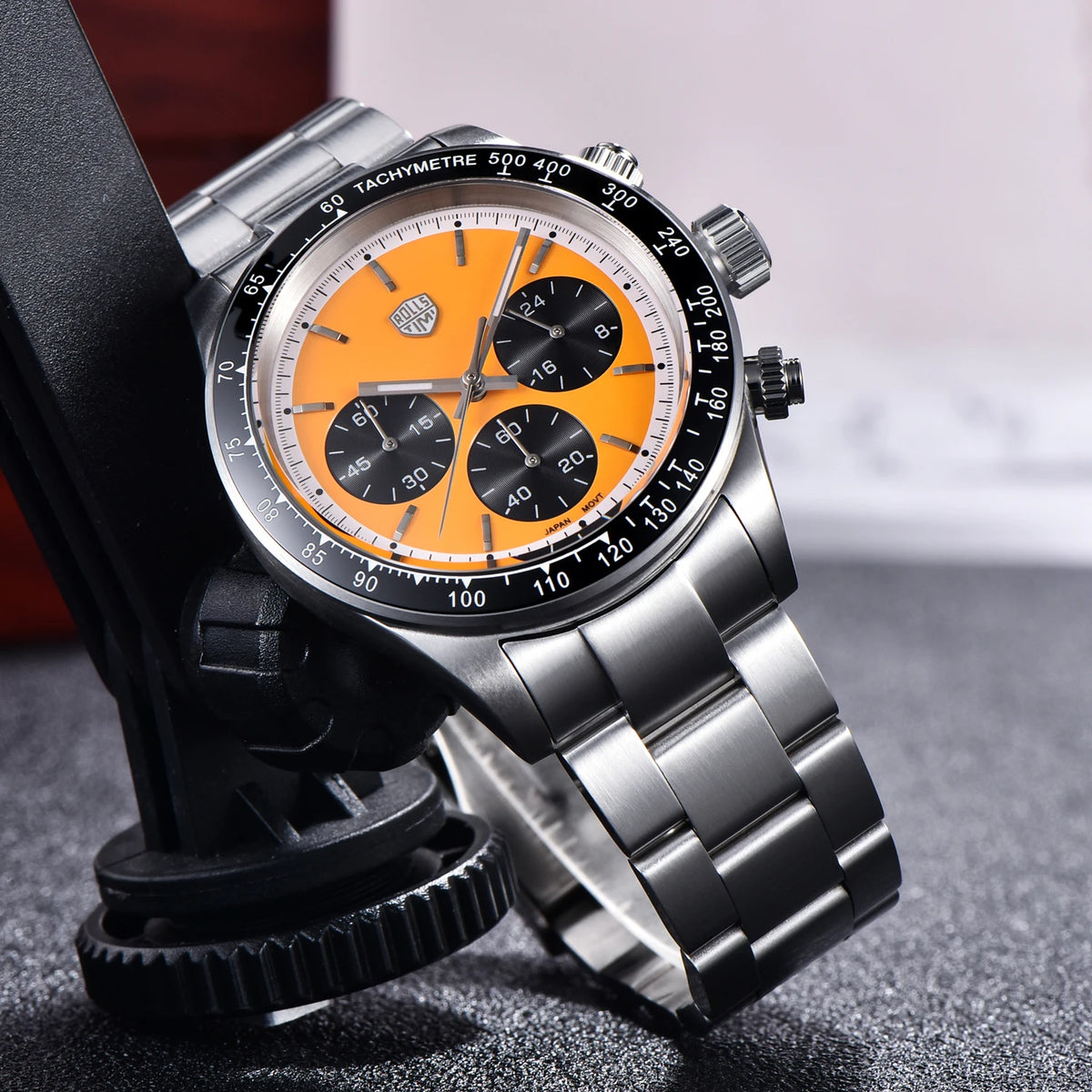 Reloj para hombre RollsTimi: cronógrafo de cuarzo de lujo, cristal de zafiro con tratamiento antirreflectante, resistente al agua, luminiscente. Idea de regalo para hombre.