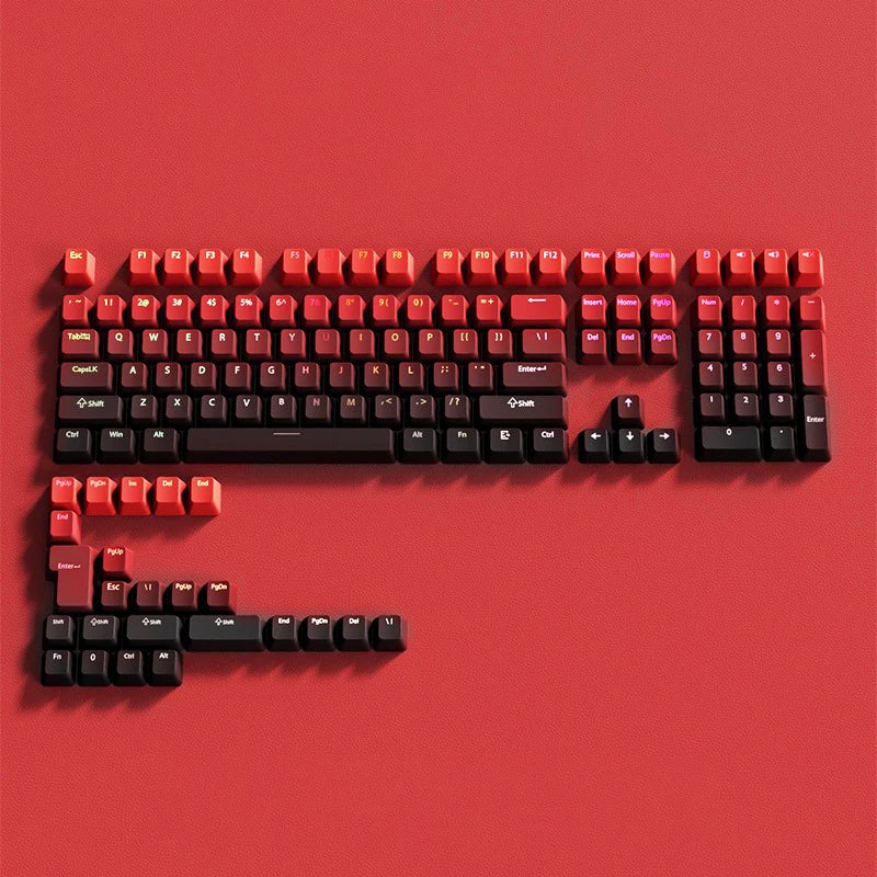 Black Pink Gradient Keycaps For Cherry MX Switch Mechanical Keyboard OEM Profile PBT Keycap Backlit RGB Gamer ISO Layout Key Cap