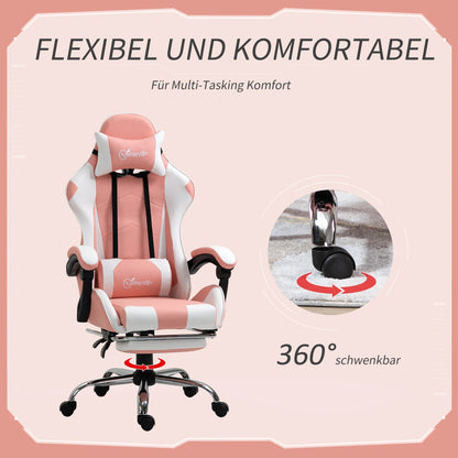 Gaming chair, ergonomic office chair with headrest, massage lumbar cushion, swivel foot gaming chair, computer chair