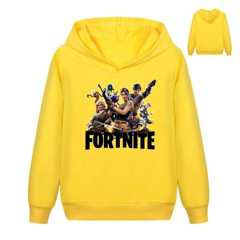 Sudaderas infantiles con estampado de Fortnite, estilo cartoon, cómodas y holgadas, con manga larga, para otoño e invierno