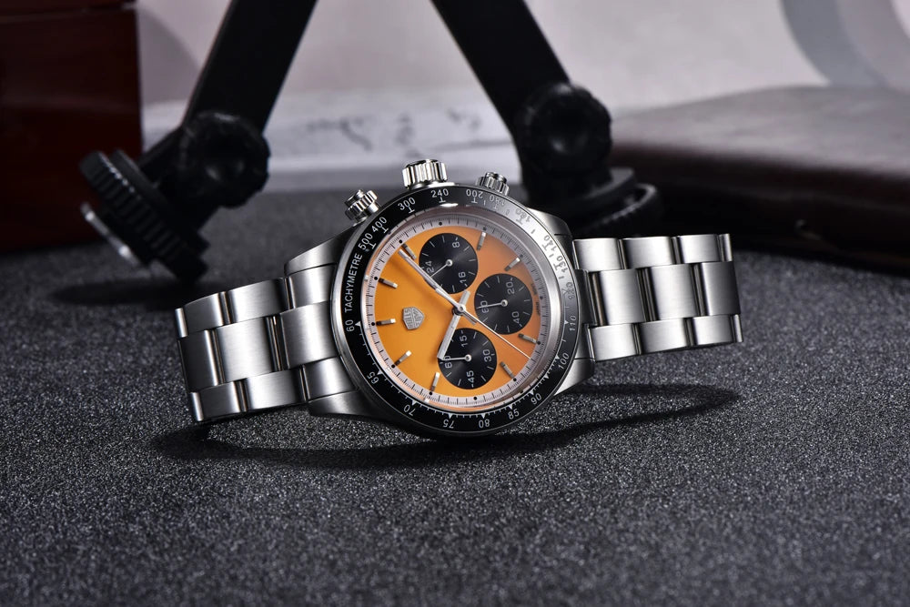 Montres pour hommes Rolls Timi Panda – Chronographe à quartz, modèle de luxe, verre saphir avec traitement antireflet, étanche, style sportif