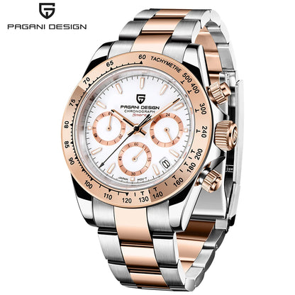 Reloj cronógrafo para hombre PAGANI DESIGN: reloj de pulsera de cuarzo de lujo, luminiscente y resistente al agua.