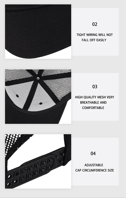 Trucker-Cap mit Bass-Fischhaken-Print, verstellbar, Unisex, Mesh, für Angelfans, Sonnenhut