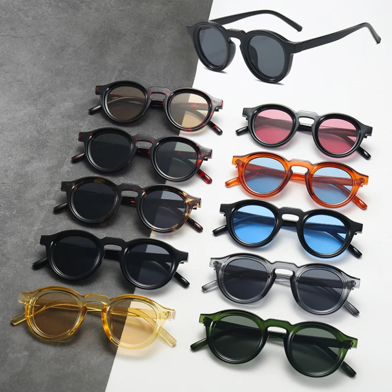 New Retro Round Small Frame Sunglasses Personalized High-end Men's and Women's Glasses Fashion Trend UV Resistant Sunglasses