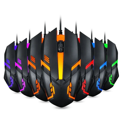 USB Wired Mouse Colorful LED Gaming Mouse 1200 DPI Wired Mice Optical Wired Gamer Mouse for Desktop Laptop PC Computer