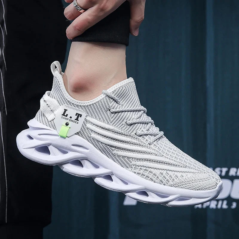 YRZL Herren-Sportschuhe zum Laufen, schwarze Jogging-Schuhe, lässige Outdoor-Sneaker aus atmungsaktivem Mesh, Damen, leicht, stoßdämpfend, schwarze Tennisschuhe