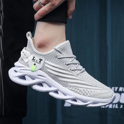 YRZL Herren-Sportschuhe zum Laufen, schwarze Jogging-Schuhe, lässige Outdoor-Sneaker aus atmungsaktivem Mesh, Damen, leicht, stoßdämpfend, schwarze Tennisschuhe